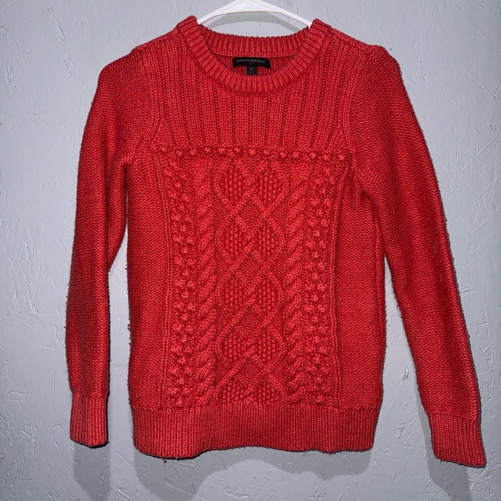 Banana Republic Vibrant Red Knit Sweater